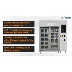 egg locker vending machine with cooling system and card reader, touch screen high-tech vending machine, micron smart vending machine supplier